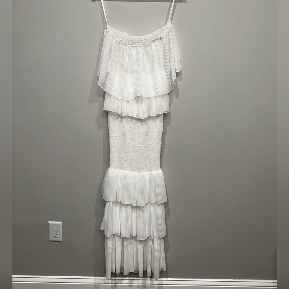 Chicme White Layered Maxi Dress - Size: L - Picture 6 of 8